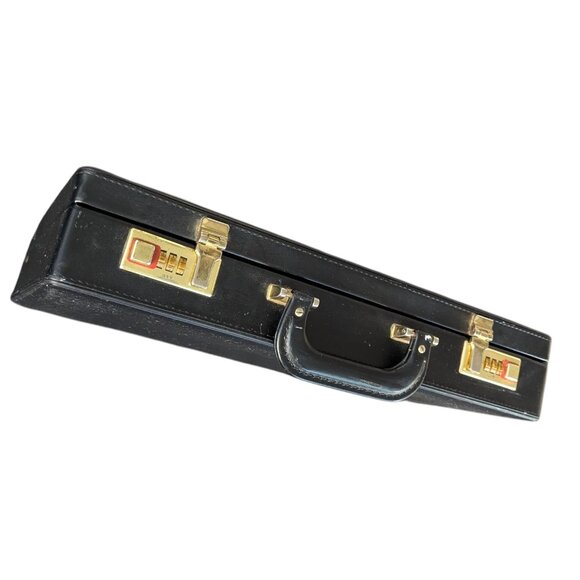 Vintage Black Leather Combo Locking Briefcase - Picture 6 of 16